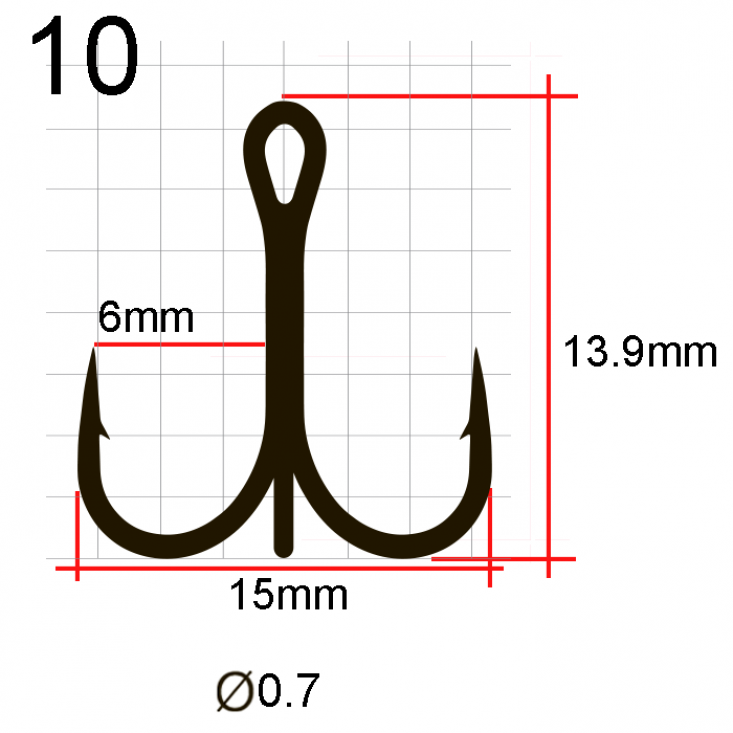 Крючки Saikyo тройн.7001G № 10 (25шт)
