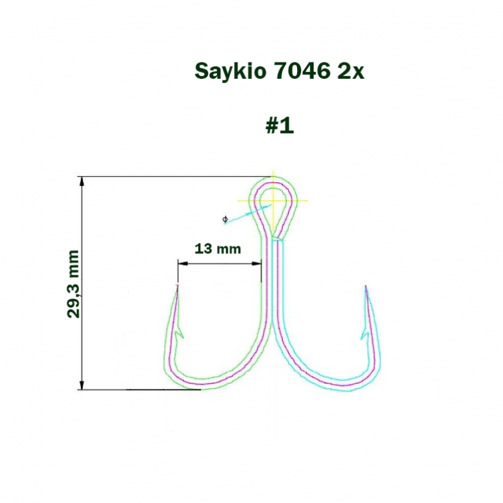 Крючки тройные Saikyo 7046 2X